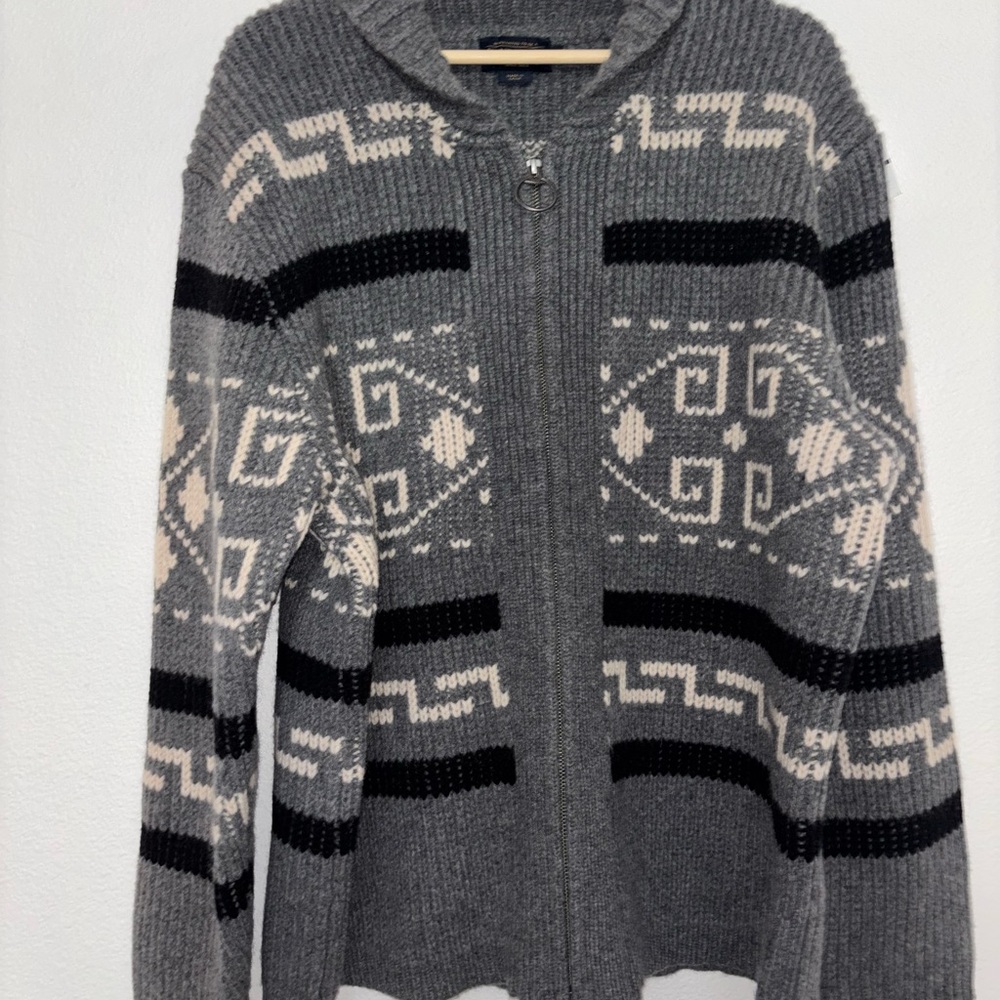Pendleton Westerly Lambs Wool Shawl Cardigan Jack… - image 1